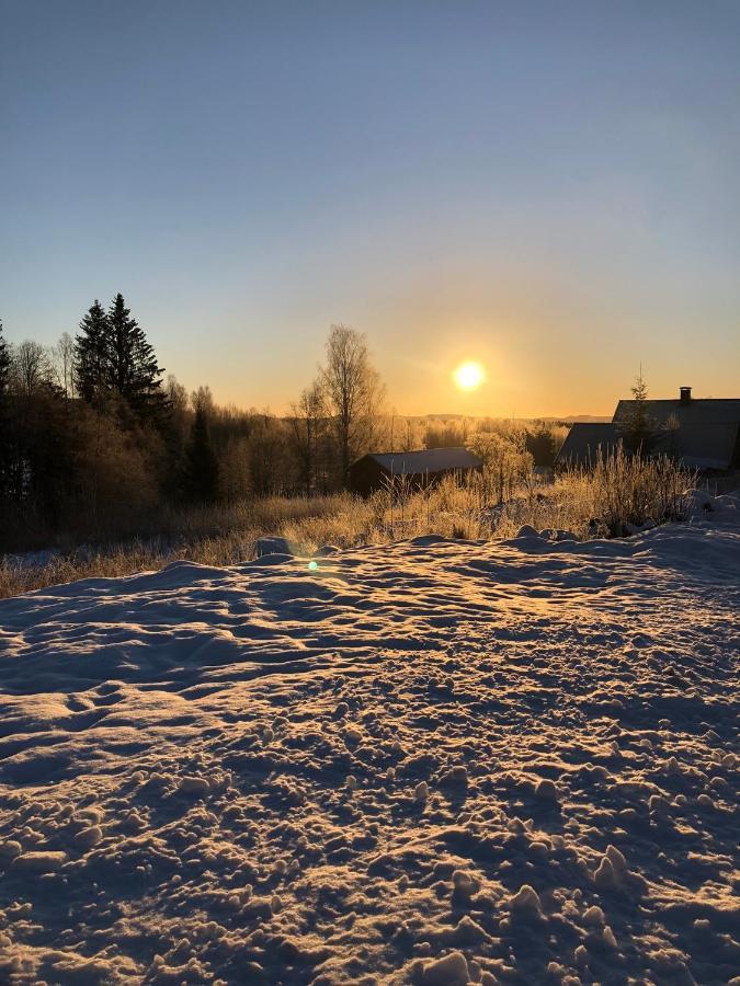 Mysig Timmerstuga Med Braskamin Naera Hovfjaellet Torsby Bagian luar foto